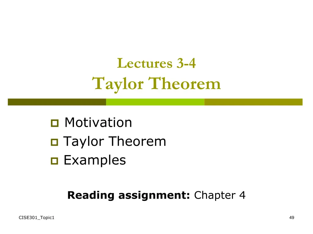 lectures 3 4 taylor theorem