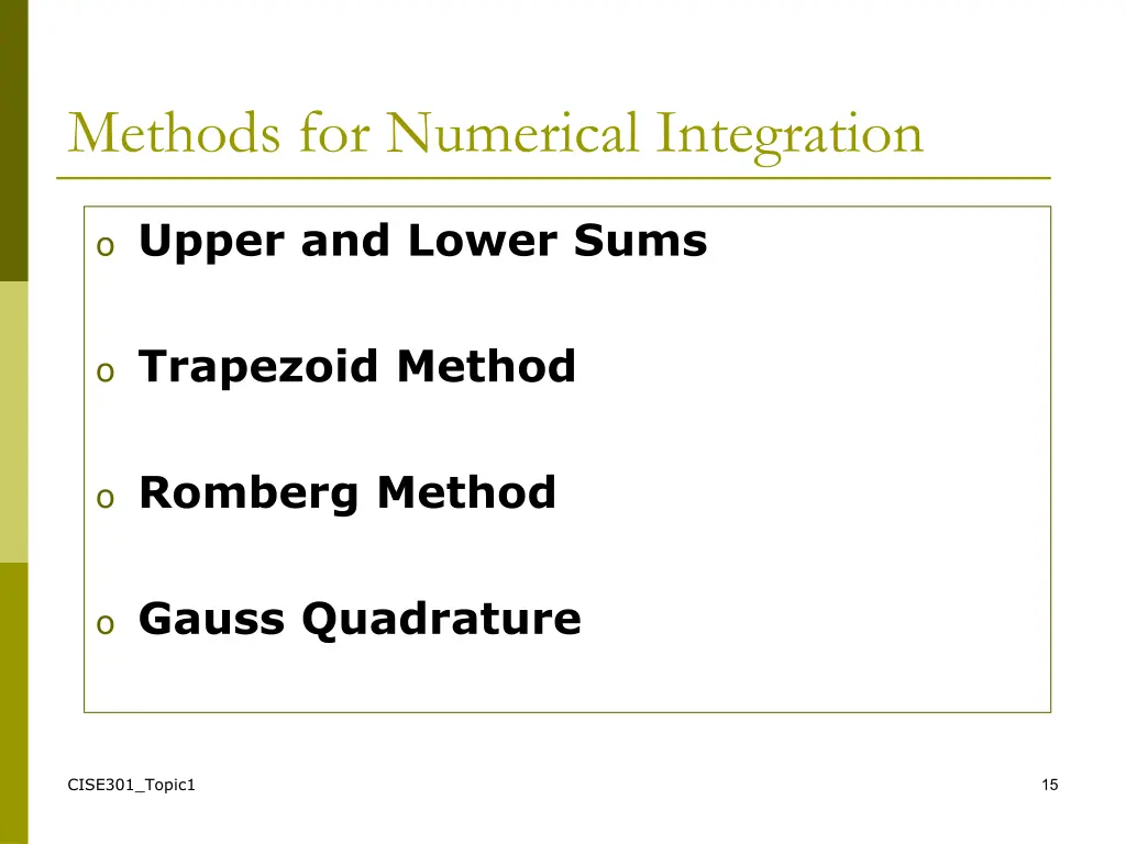 methods for numerical integration