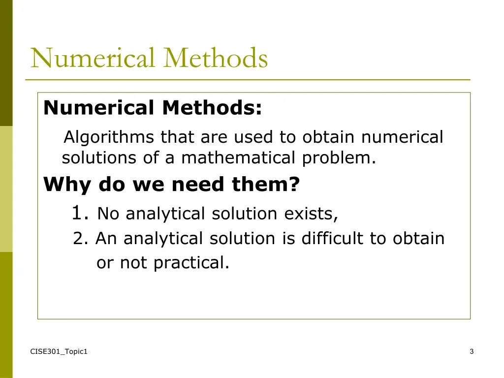 numerical methods