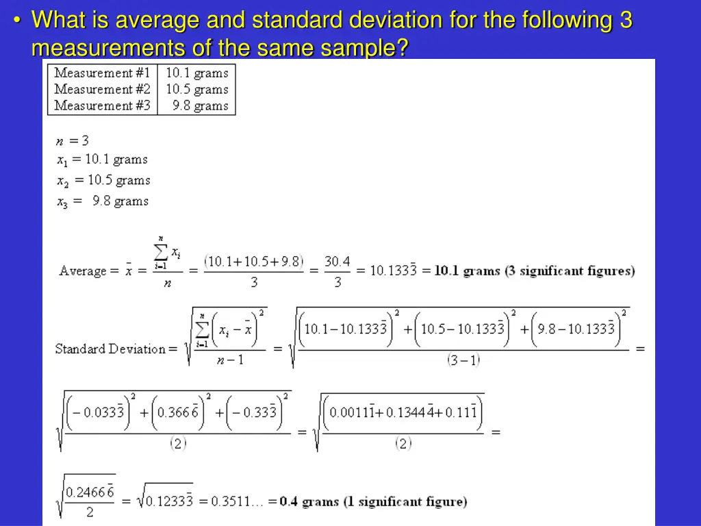 what is average and standard deviation