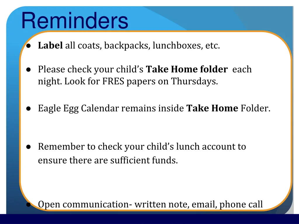 reminders