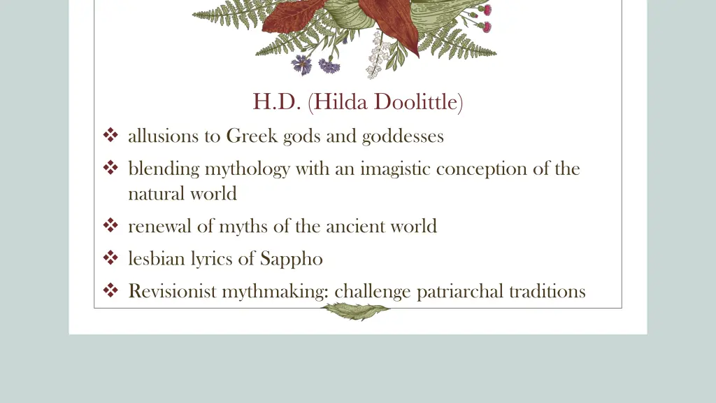 h d hilda doolittle