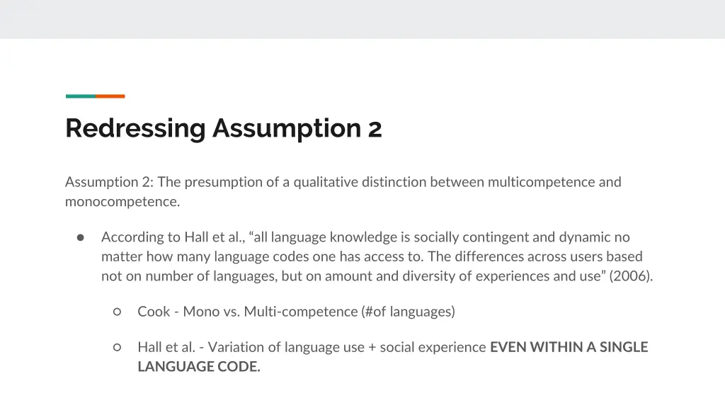 redressing assumption 2