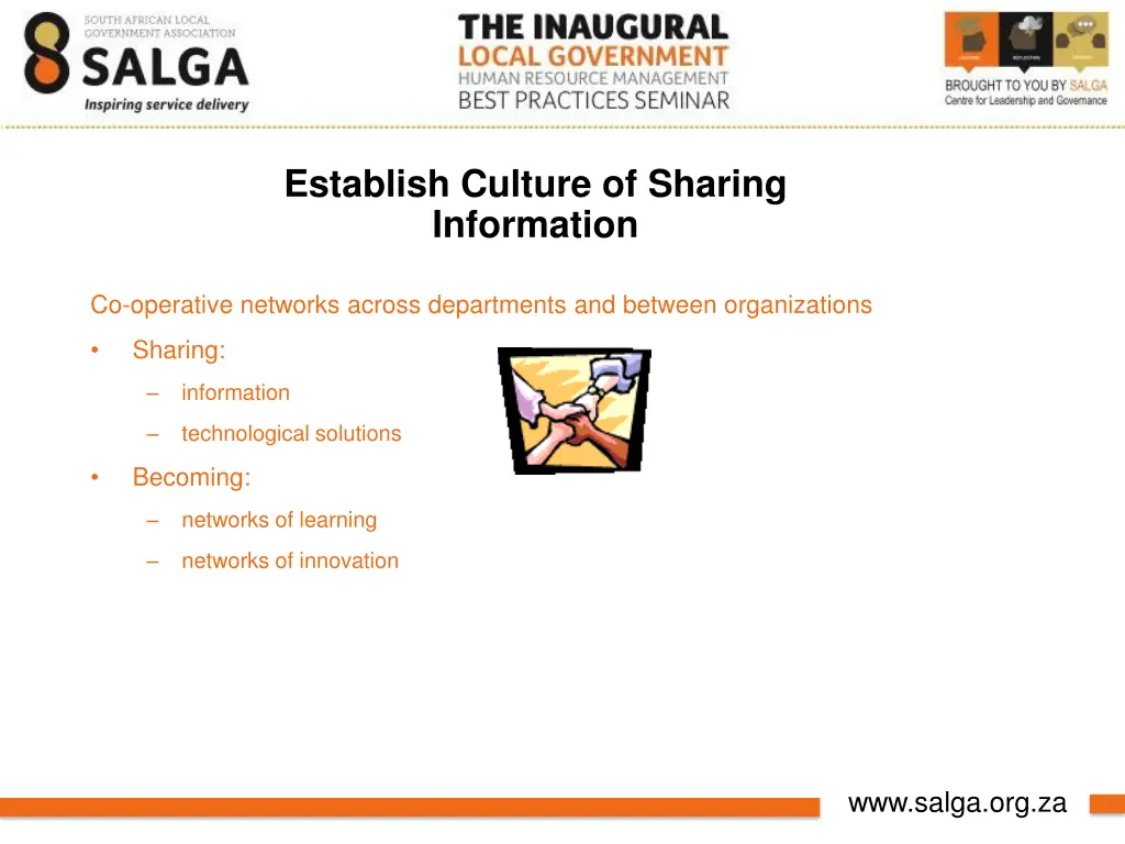 establish culture of sharing information