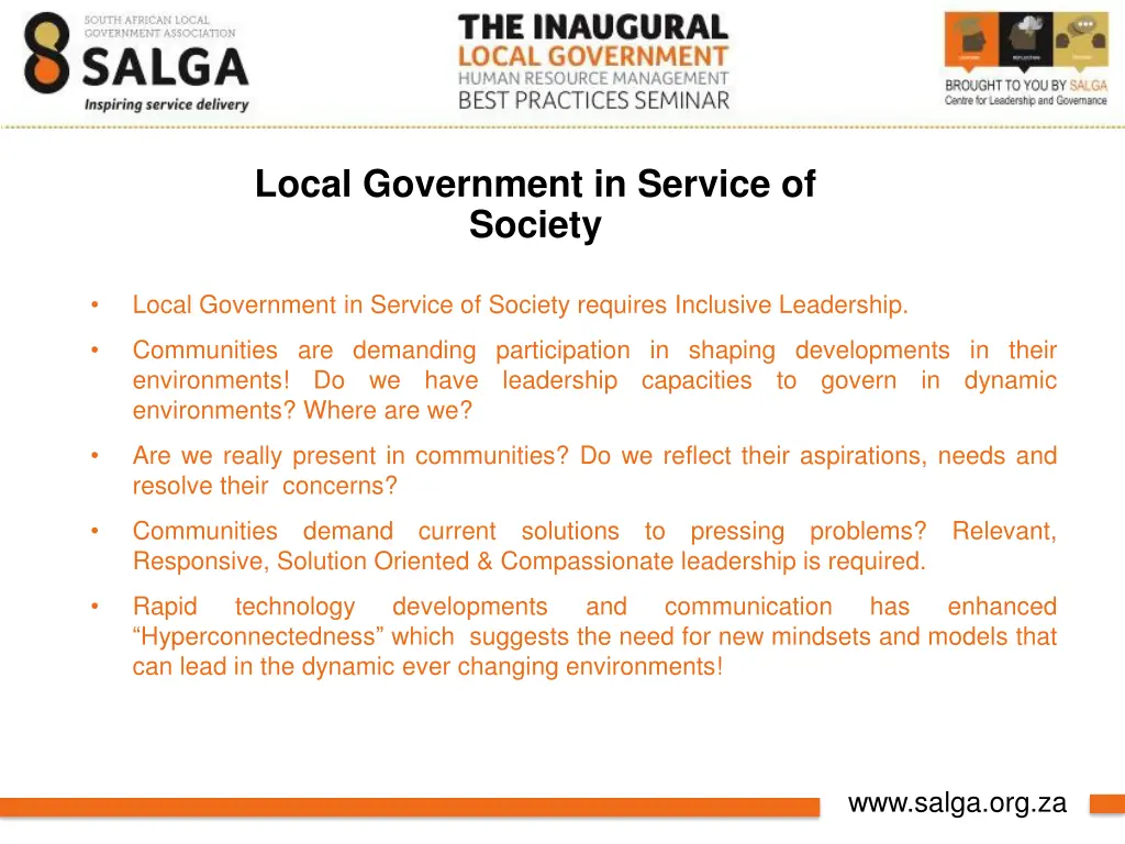 local government in service of society
