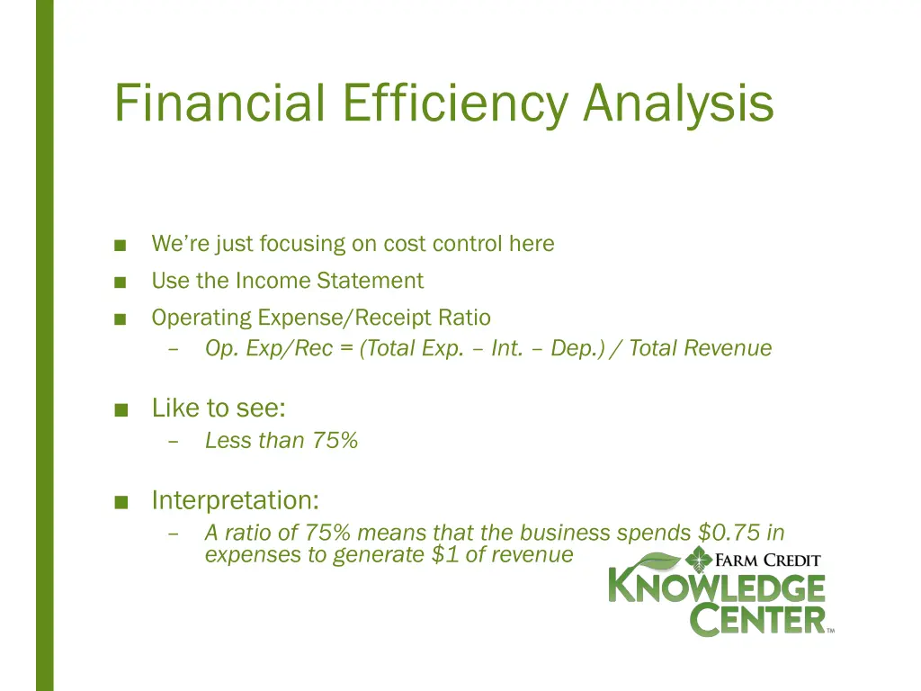 financial efficiency analysis
