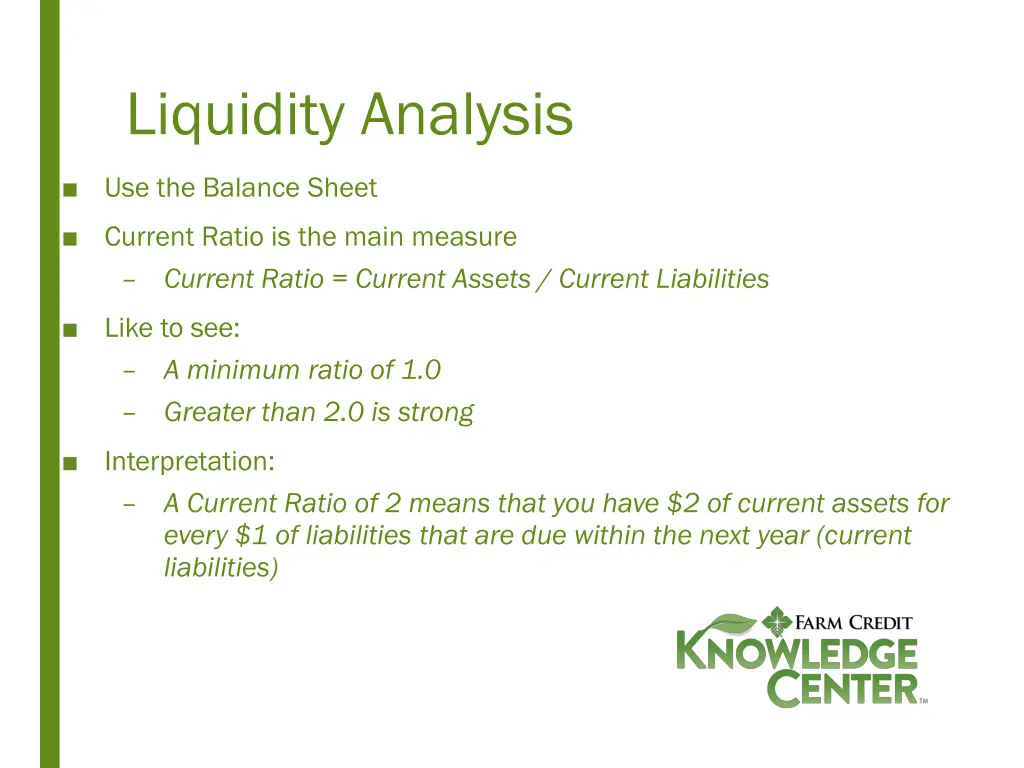 liquidity analysis