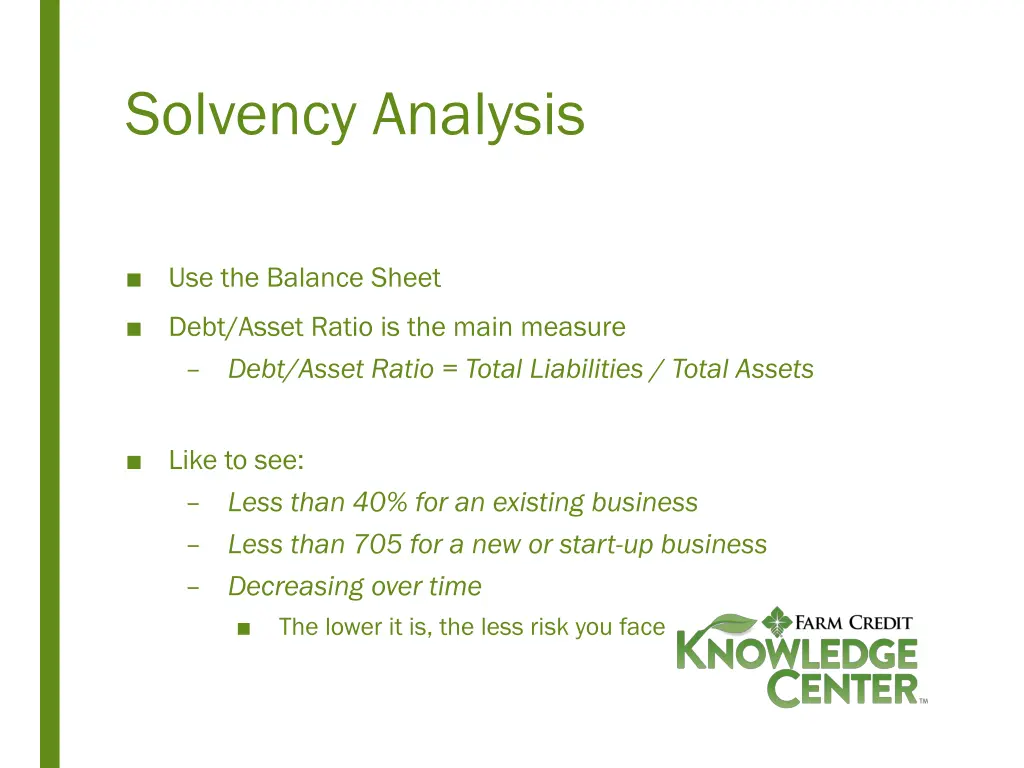 solvency analysis