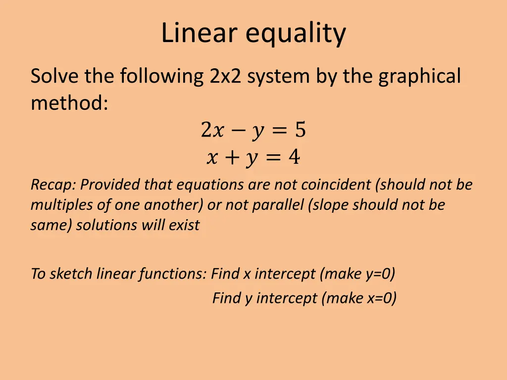 linear equality