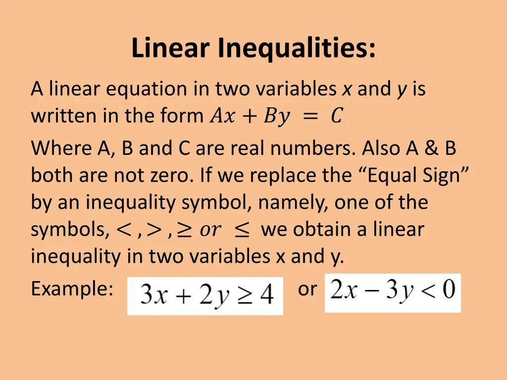 linear inequalities