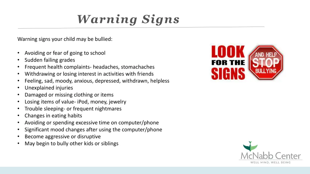 warning signs