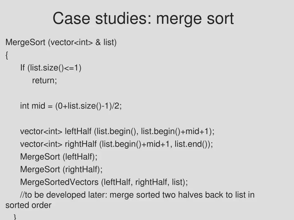 case studies merge sort