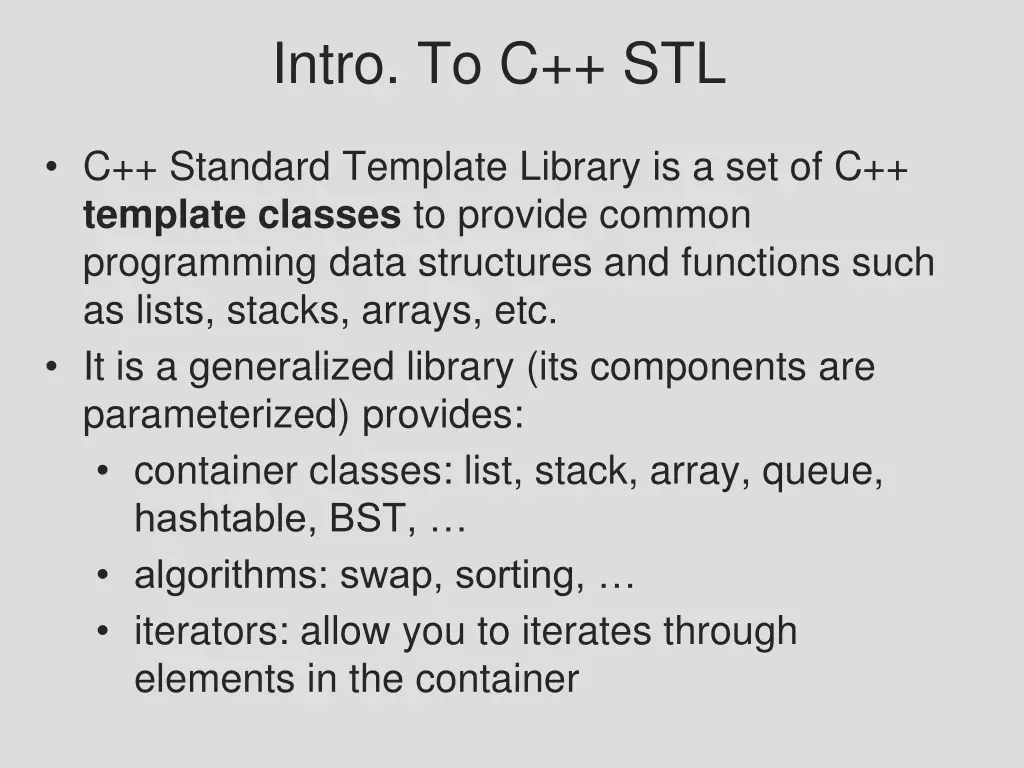 intro to c stl