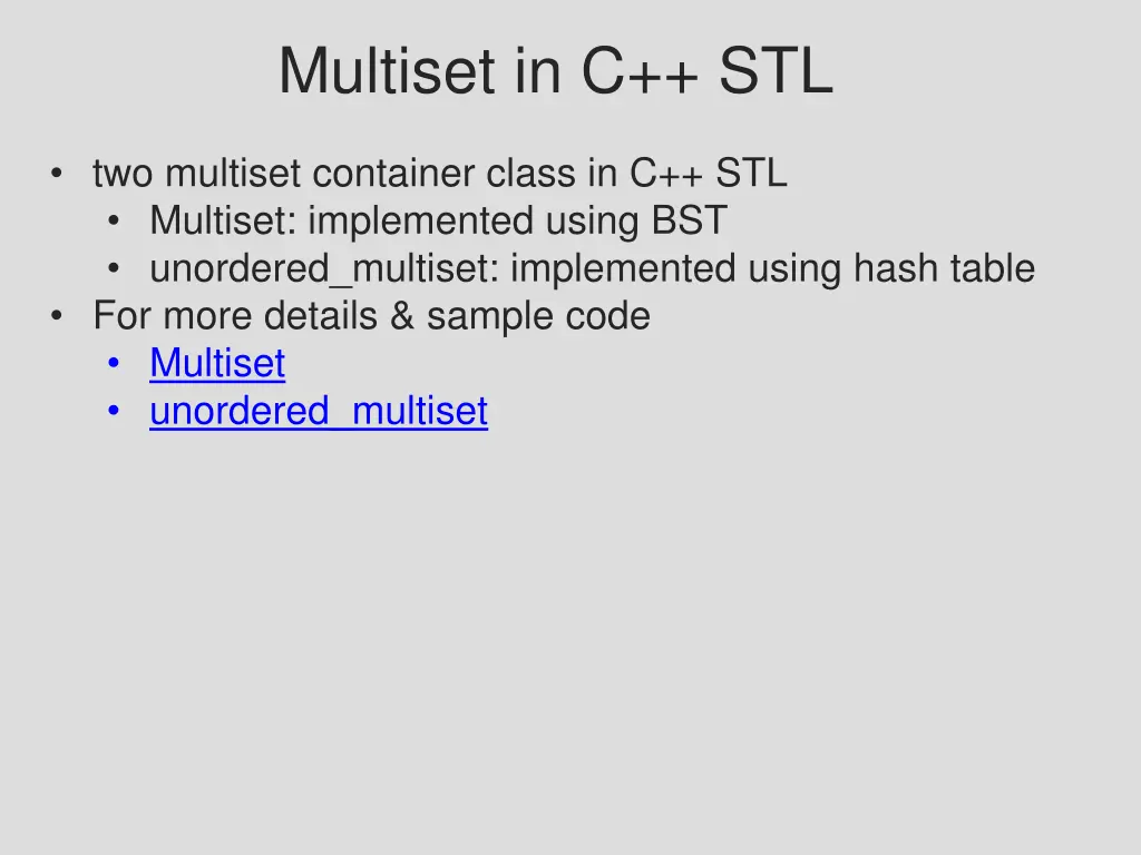 multiset in c stl
