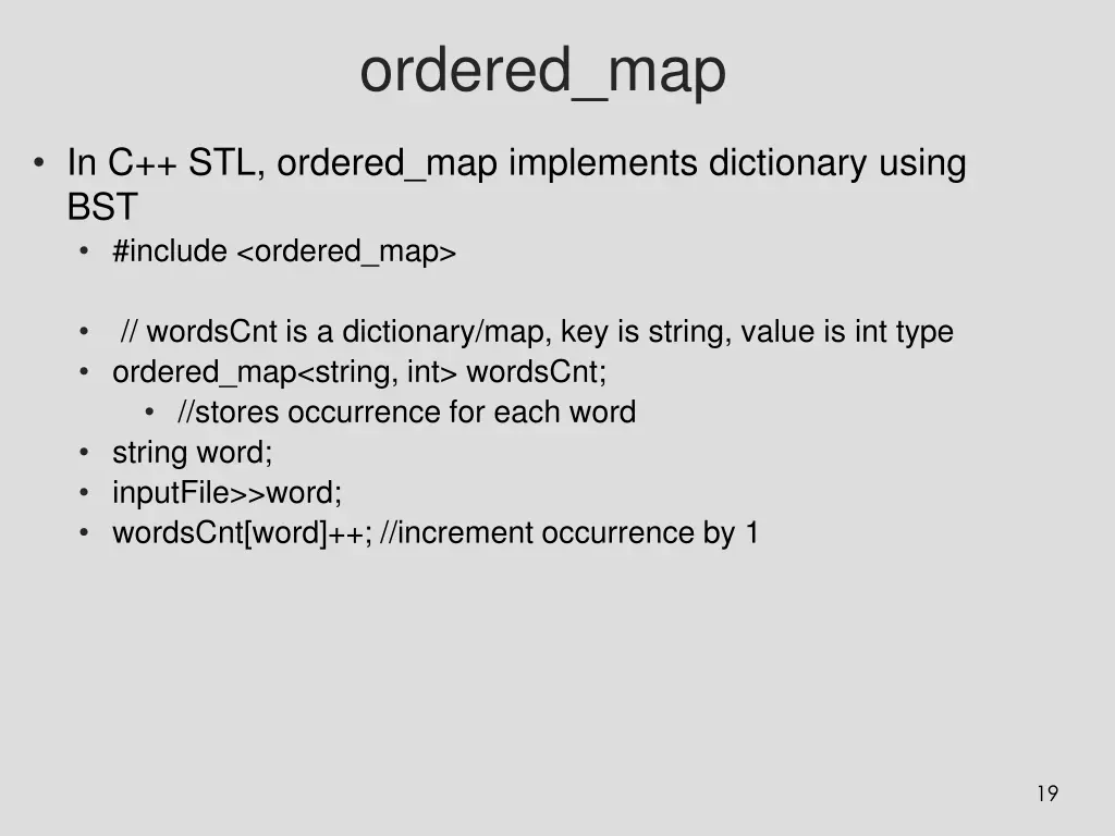 ordered map