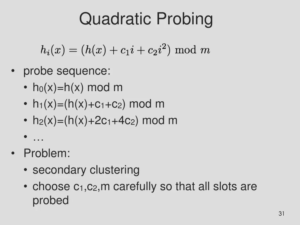 quadratic probing