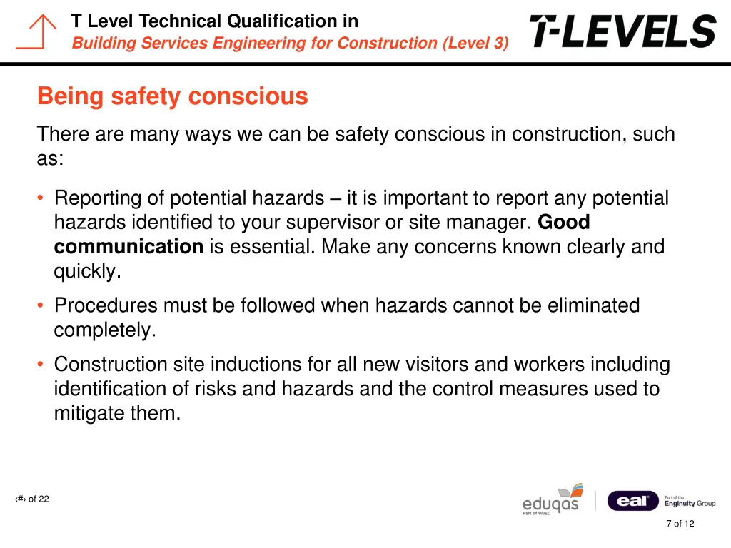 t level technical qualification in building 6
