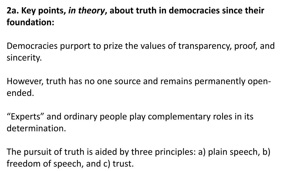 2a key points in theory about truth