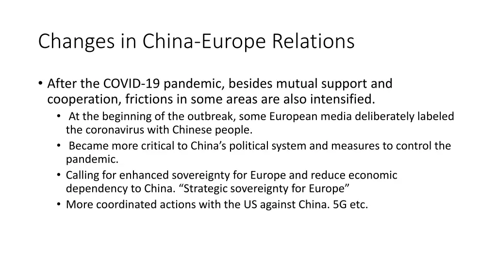 changes in china europe relations 2
