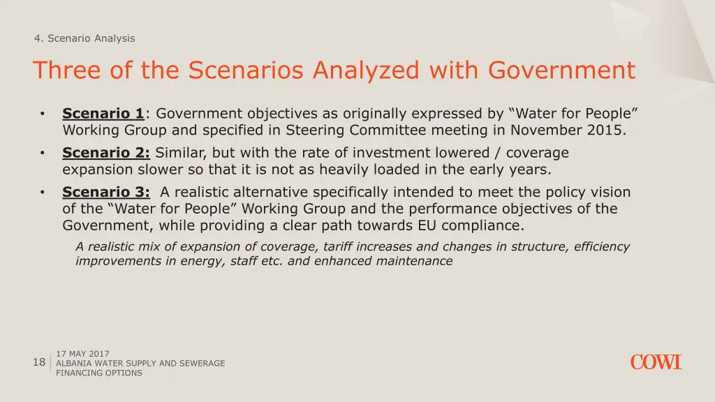 4 scenario analysis