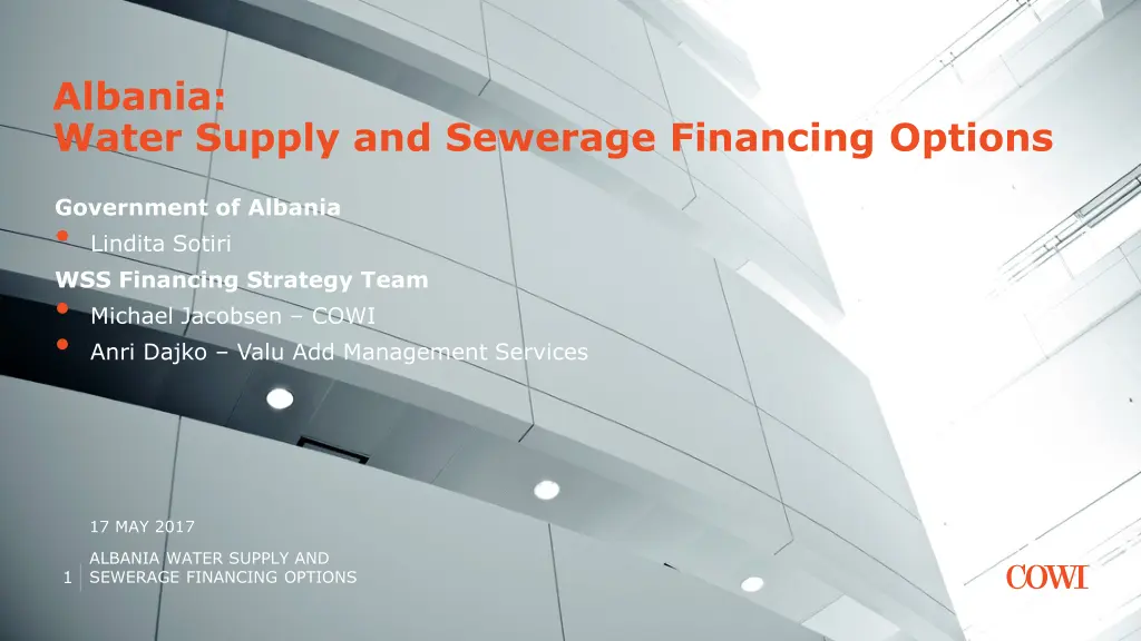 albania water supply and sewerage financing