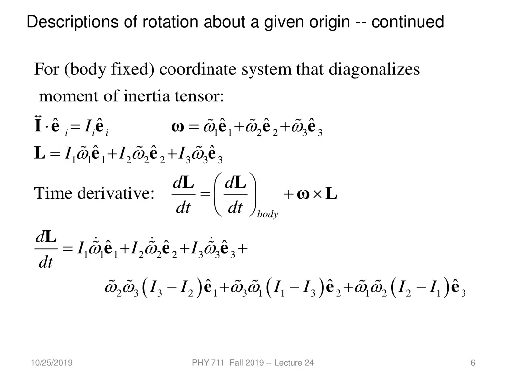 descriptions of rotation about a given origin
