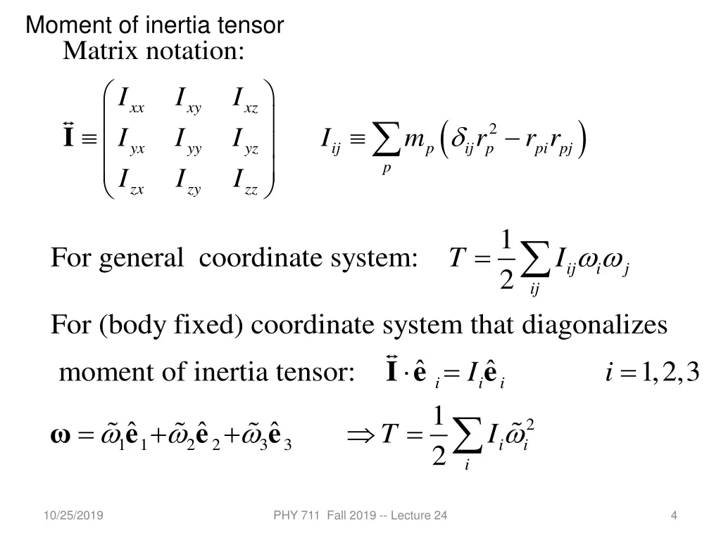 moment of inertia tensor
