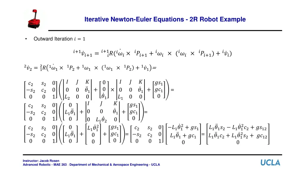iterative newton euler equations 2r robot example 11