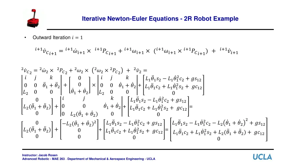 iterative newton euler equations 2r robot example 12