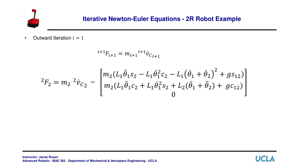 iterative newton euler equations 2r robot example 13
