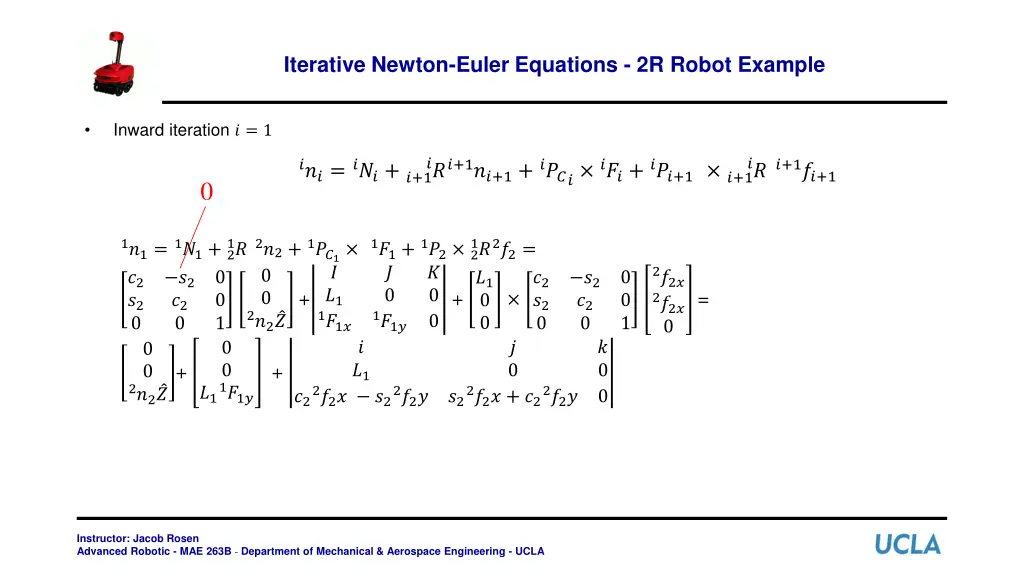 iterative newton euler equations 2r robot example 18