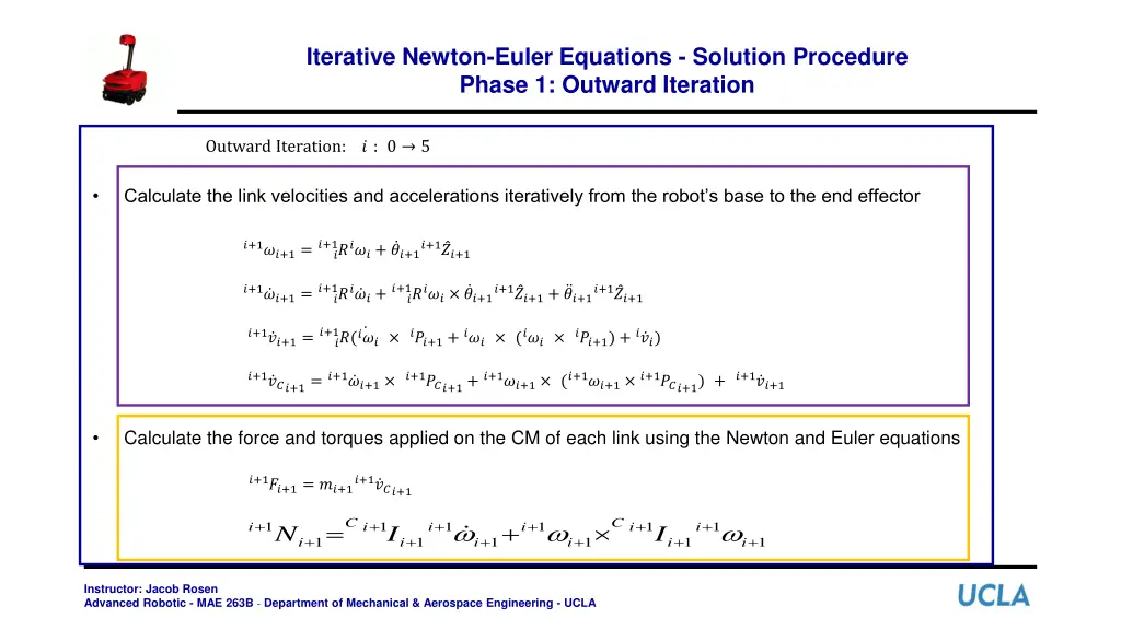 iterative newton euler equations solution