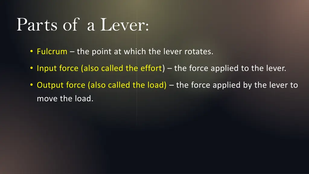 parts of a lever