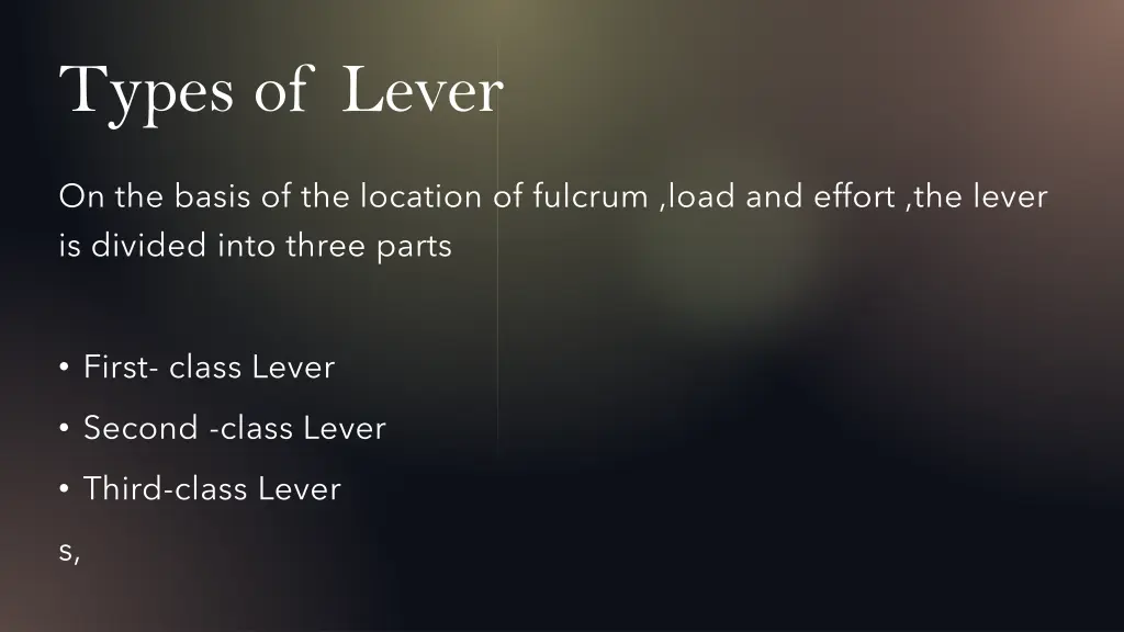 types of lever