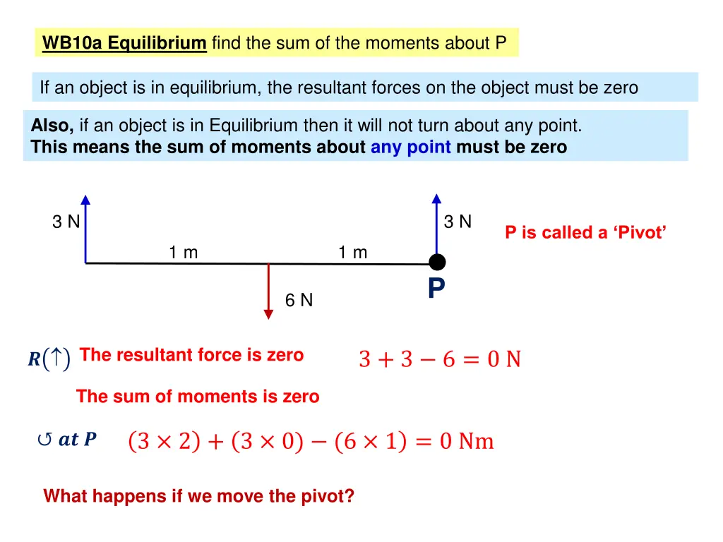 wb10a equilibrium find the sum of the moments
