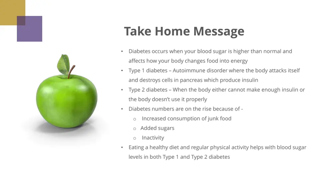 take home message