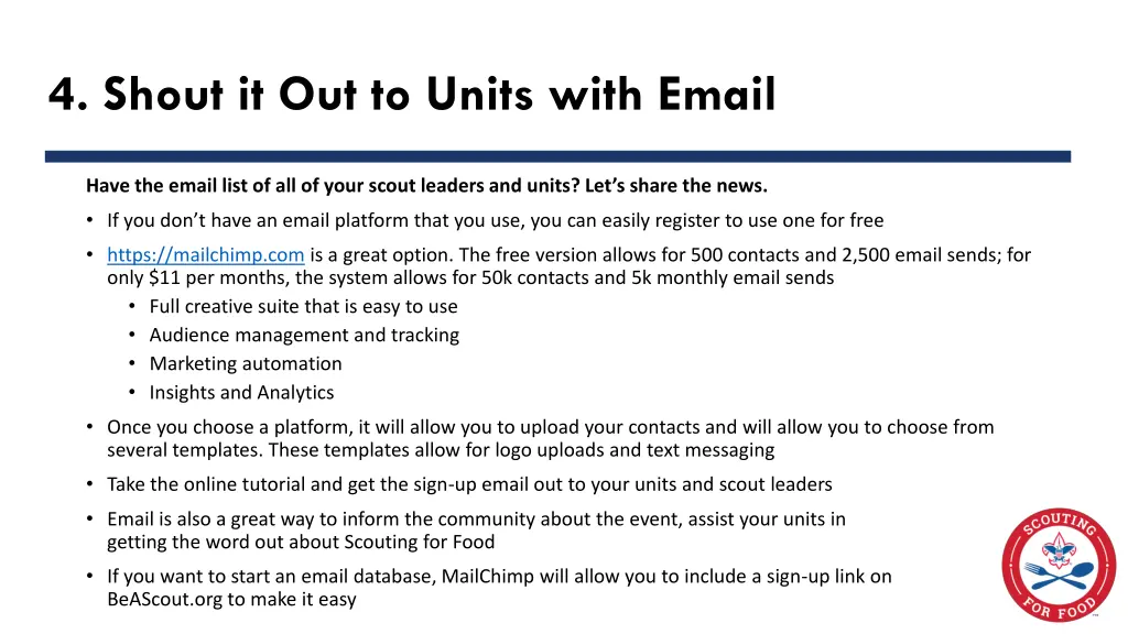 4 shout it out to units with email