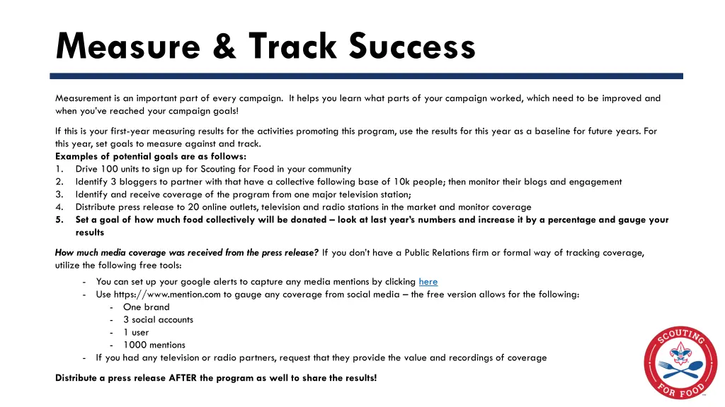 measure track success