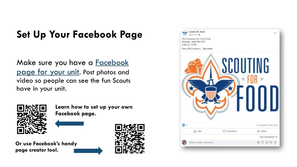 set up your facebook page