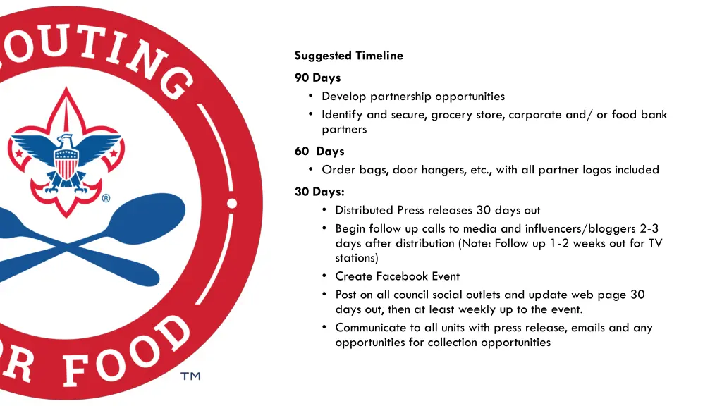 suggested timeline