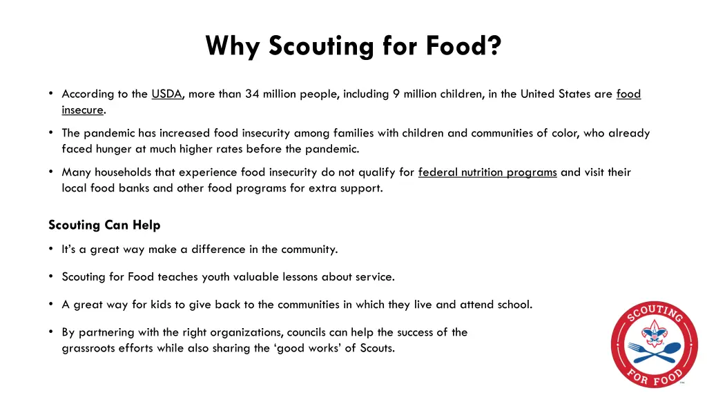 why scouting for food