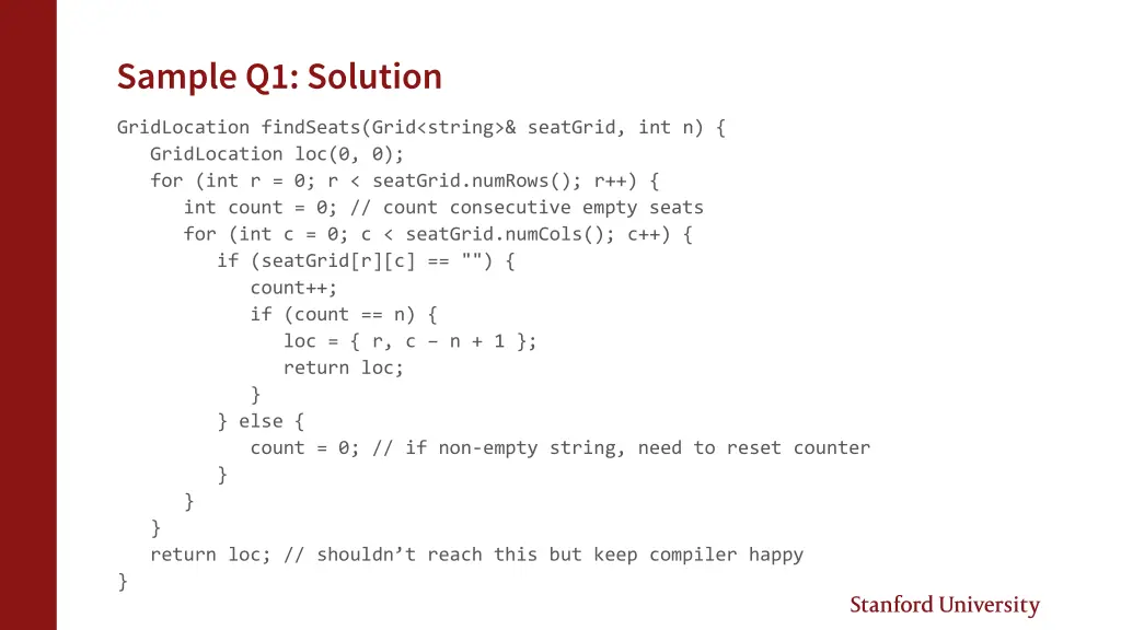 sample q1 solution