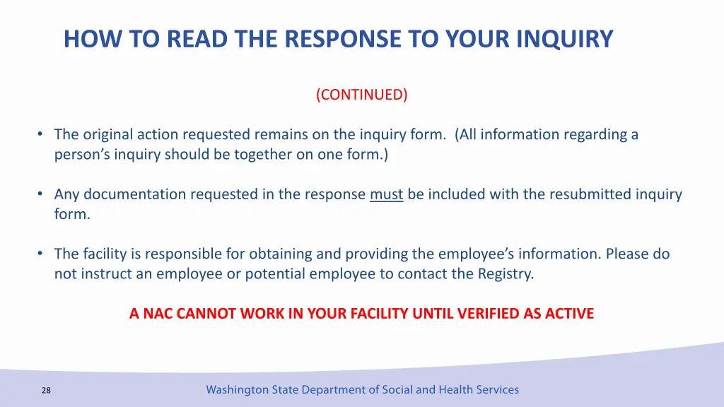 how to read the response to your inquiry 1