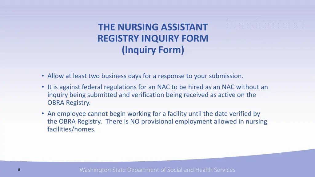 the nursing assistant registry inquiry form