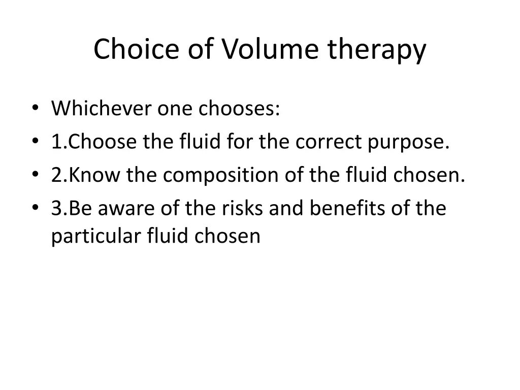 choice of volume therapy