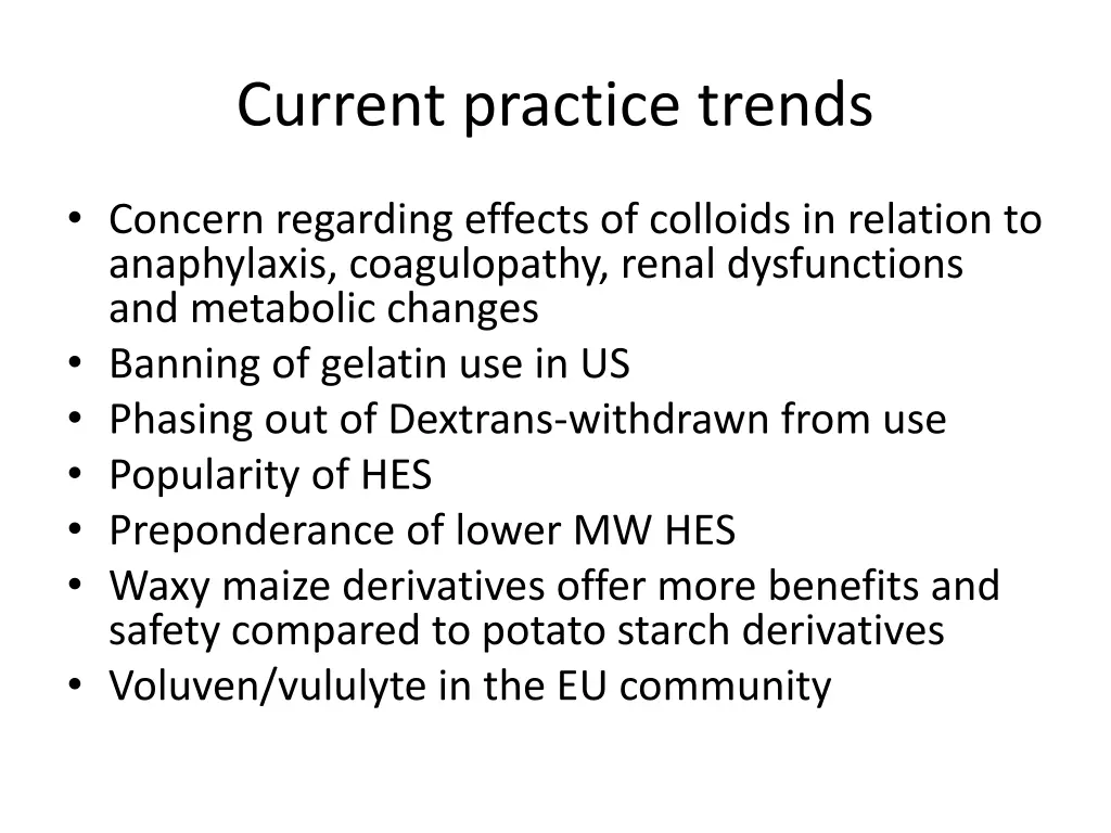 current practice trends