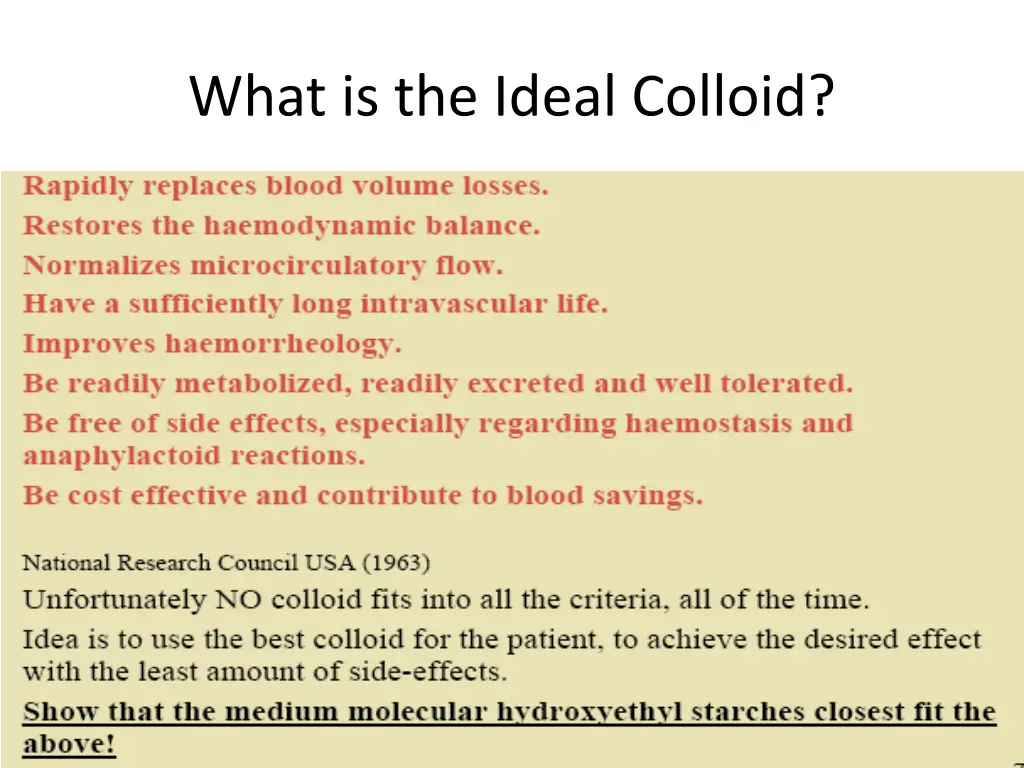 what is the ideal colloid