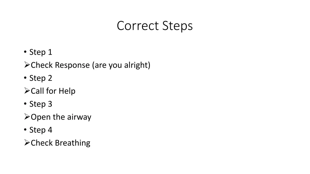 correct steps