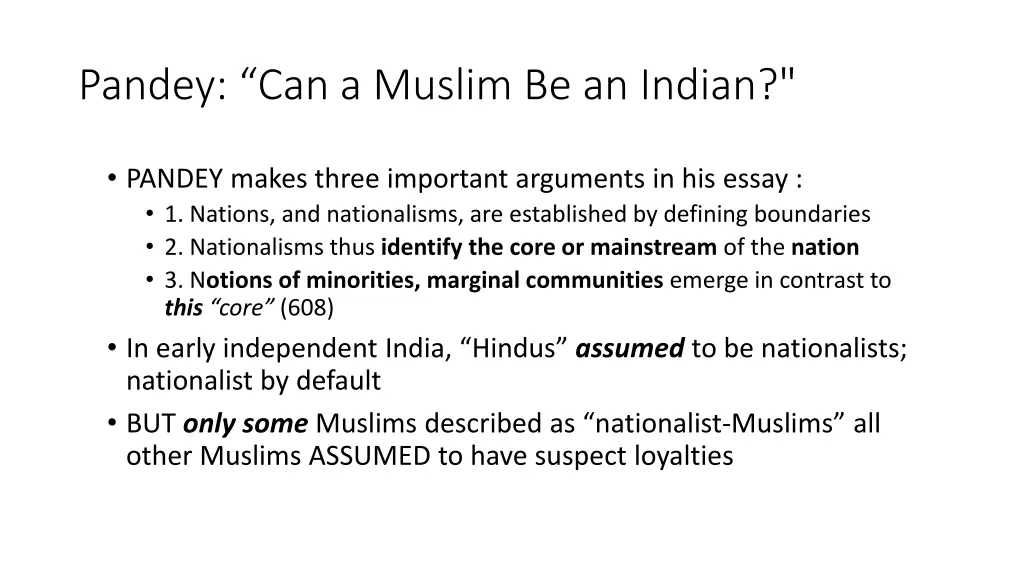pandey can a muslim be an indian