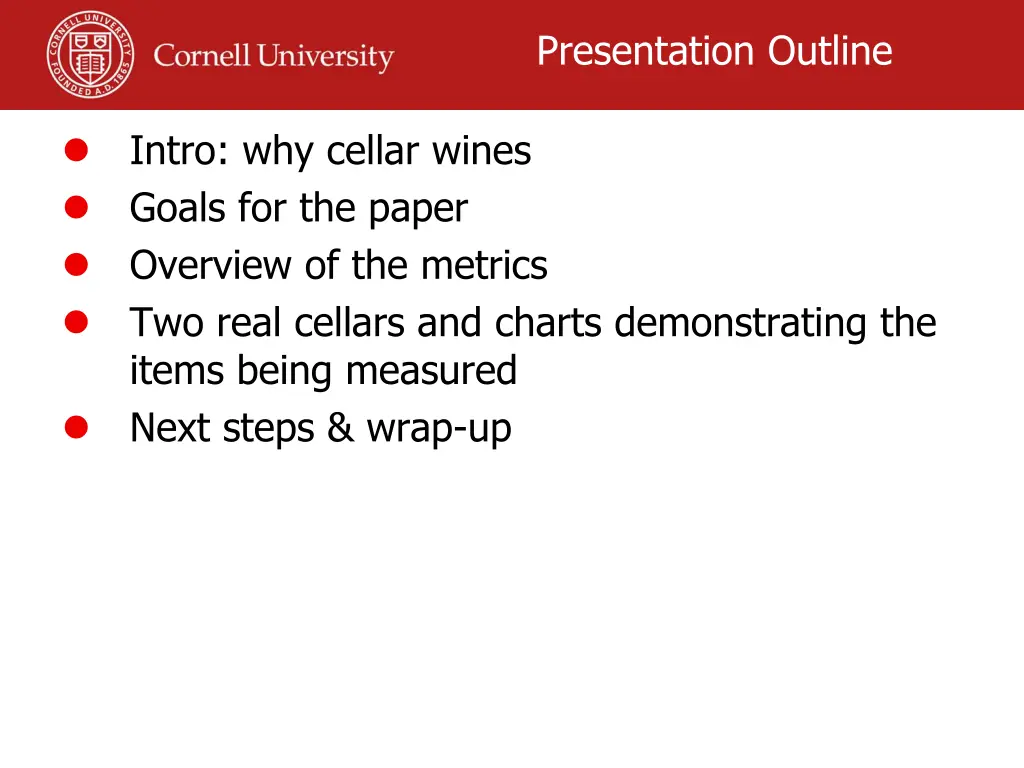 presentation outline